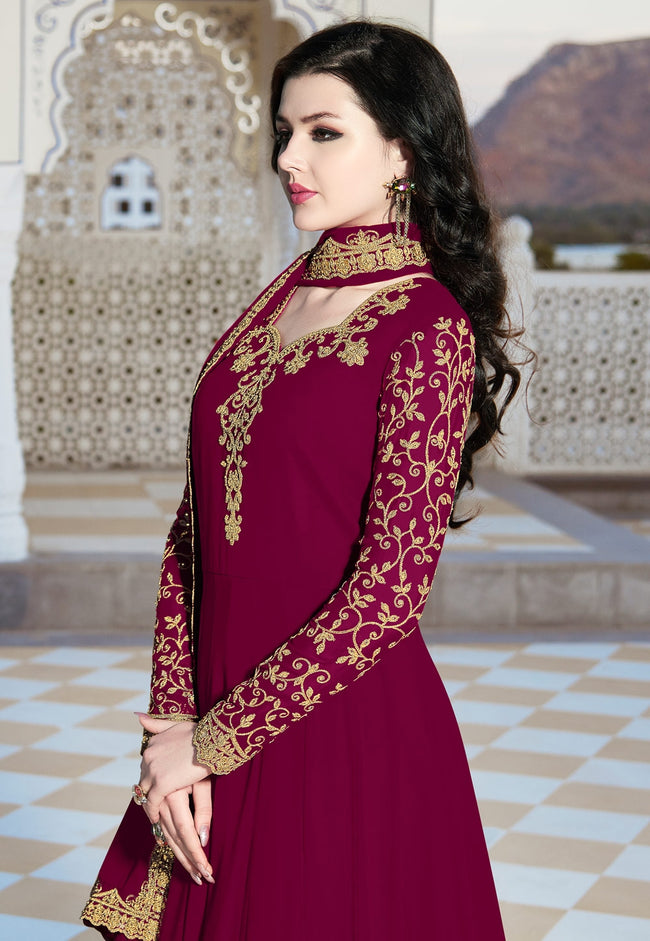Stylish Anarkali Floor Length Gota Dress - Rana's by Kshitija